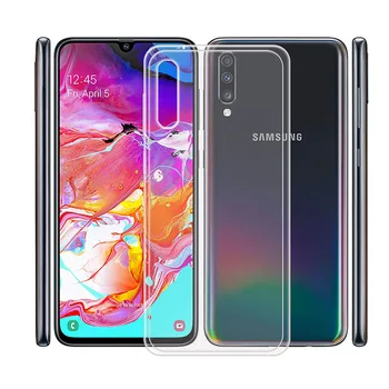 Skaidraus Silicio Atvejais, Samsung Galaxy A10 A20 A20e A30 A40 A50 A60 A70 A80 A90 A51 A71 M40 Minkštos TPU Apsauginiai Galinį Dangtelį