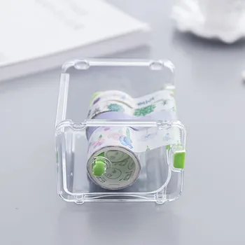 Skaidrios Juostelės Dėžutes Didelės Talpos Dizaino Washi Tape Cutter Desktop Storage Box Tape Dispenser Juosta Įrankis, Biuro Reikmenys