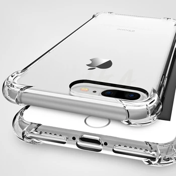 Skaidrus, atsparus smūgiams Atveju iPhone 12 Pro Max X Xr Xs Max Minkšta Silikoninė Pagalvė Atveju 6 6s 7 8 Plius 5 5S SE 2020 m. 12 Galinį Dangtelį