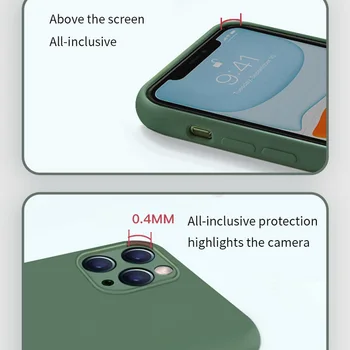 Skystu Silikonu Originalus Apsauginis Telefono dėklas Skirtas iphone 11 Pro X XR XS Max SE 2020 7 8 6 6s Plius Virvelę Galinį Dangtelį Minkštas Atvejais