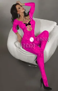 Sleepwear moterims seksualus apatinis trikotažas Babydoll BODYSUIT Akių Gėlių Kūno Kojinę Intymi Catsuit vestuvių naktį produktas erotinių Q517