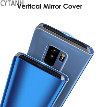 Smart Flip Cover Case For Samsung Galaxy A50 A60 A70 A10S A20S A10E A20E S10 Plius S10e A3 A5 A7 j3 skyrius J5 J7 2017 Veidrodis Telefono dėklas
