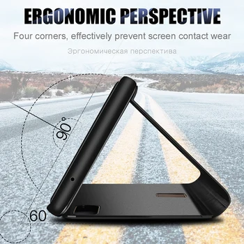 Smart Veidrodis, Flip Case For Xiaomi Poco X3 NFC Mi Pocox3 Xiomi Xaomi Pocophone X 3 Poko 3X Magnetinio Galinį Dangtelį Telefono Coque Fundas