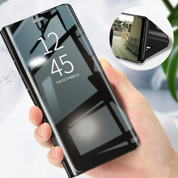 Smart Veidrodis, Flip Telefono dėklas Samsung A3 A5 A6 A7 A8 j3 skyrius J5 J7 J6 Padengti Atveju 
