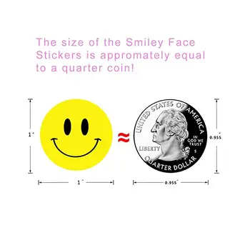 Smiley Veido Lipdukas 500 Vnt./roll Vaikams Atlygį Lipdukas Geltona Taškų Etiketės Laiminga Šypsena Veide Lipdukas Vaikams, Žaislai