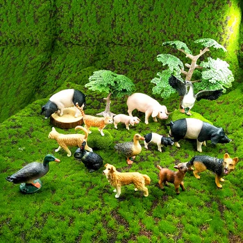 Smulkių Kiaulių Katė, Šuo, Triušis Ožkų, Avių Antis gyvūnų modelio figūrėlės Bonsai namų dekoro miniatiūriniai pasakų sodo puošmena priedai