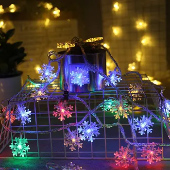 Snaigės LED String žibintai, Baterija Pasakų Šviesos Lauko Naujųjų Metų Gimtadienio PASIDARYK pats Apdailos Vestuvių Prekių Žiemą Šalis