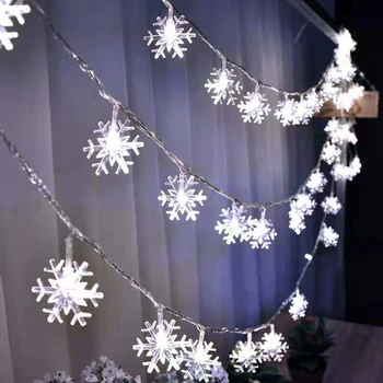 Snaigės LED String žibintai, Baterija Pasakų Šviesos Lauko Naujųjų Metų Gimtadienio PASIDARYK pats Apdailos Vestuvių Prekių Žiemą Šalis