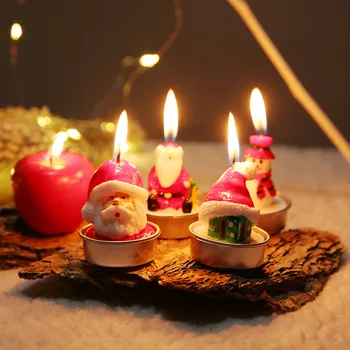 Snailhouse Naujas 3Pcs/Set Kalėdų Žvakės Santa Namas Sniego senį, Kalėdų Eglutė Parafino Žvakės Vestuves Dekoro Žvakės Šviesa