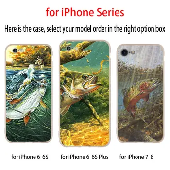 Soft Case for iPhone 12 11 Pro X XS Max XR 8 7 6 Plius 5s SE 2020 M S 6.1 Mini Padengti Žvejybos Įrankius, Žuvų Raštuotas