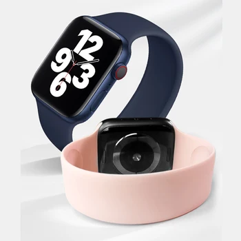 Solo Kilpos Diržas, Apple Watch Band 5 6 SE 44mm 40mm Iwatch Elastinga Silikoninė Apyrankė 42mm 38mm, skirta 