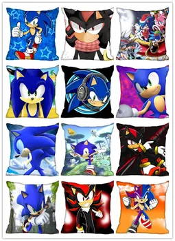 Sonic The Hedgehog Anime Pav Žaislai Aikštėje Pagalvės Užvalkalą Lino Pagalvėlės Dangtis Sonic Žaislas Vaikams, Berniukai Dovanos Anime Apdaila