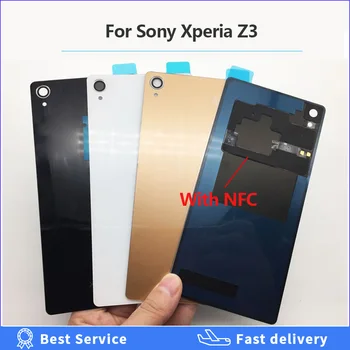 Sony Xperia Z3 Stiklo Atgal Korpusas Baterijos Dangtelis Galinių Durų atsarginės Dalys Atveju L55T D6603 D6643 D6653 D6633 su NFC