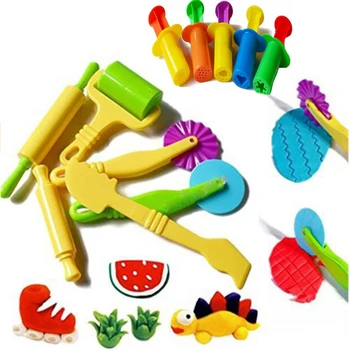 Spalva Žaisti Tešlos Modelis Priemonė, Žaislų, Kūrybinės 3D Plastilino Įrankiai Playdough Nustatyti, Molinių Liejimo formų Deluxe Rinkinys, Mokymasis ir Švietimas Žaislai