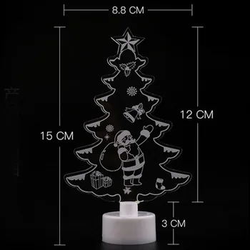 Spalvinga LED Dekoratyvinis Apšvietimas Naujųjų Metų Kalėdų eglutė Pakabukas papuošalai Sniego, Kalėdų Senelis, Šviesos Šalis tiekia Namų Dekoro