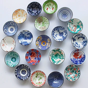 Spalvotų Mėlynos ir Baltos spalvos Porceliano Arbatos Puodelio Didelis Kung Fu Ča Zhan Keramikos Japonų Meistras Teacup Retro Vieną Arbatos Puodeliai