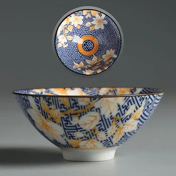 Spalvotų Mėlynos ir Baltos spalvos Porceliano Arbatos Puodelio Didelis Kung Fu Ča Zhan Keramikos Japonų Meistras Teacup Retro Vieną Arbatos Puodeliai