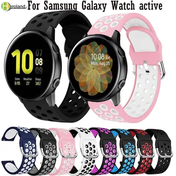 Sporto silikono 20mm Watchband dirželis Samsung Galaxy žiūrėti aktyvios 2 40mm 44mm Smart Rankogaliai Už Huami Amazfit VTR 42mm diržas