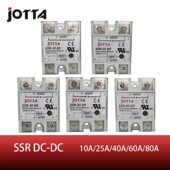 SSR -80DD DC kontrolės DC SSR white shell vienfazis (Solid state relay 80A įėjimas 3-32V DC išėjimo 5~60V DC