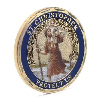 St. Christopher Progines Monetas, Patrona Keliautojams, Progines Iššūkis Monetų Kolekciją Ne Valiuta Monetos