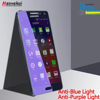 Stabdžių Mėlynos Raudonos Šviesos Grūdintas Stiklas SAMSUNG Galaxy A8 A6 Plius J4 J6 J8 J2 Pro A7 2018 J5 J7 Premjero Max Pro Screen Protector