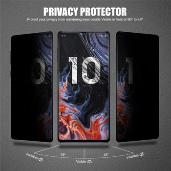Stabdžių Peep Privacy Screen Protector for Samsung Galaxy S10 S20 S8 S9 plus Pastaba 8 9 10pro UV skysti klijai Matinis Grūdintas Stiklas filmas