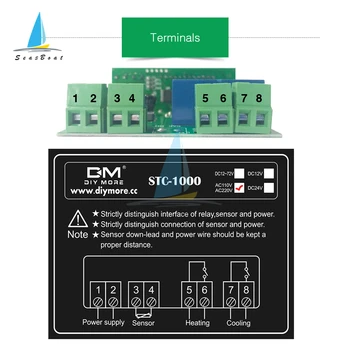 STC-1000 220V 24V 12V Skaitmeninis Temperatūros Reguliatorius LED Termostato Jungiklį Thermoregulator už Inkubatoriaus Relay Šildymo Aušinimo