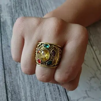 Stebuklas Infinity Karo Thanos Žiedas Vyrų, Moterų Thanos Galia Cosplay Lydinio Žiedas, Papuošalų, Kristalų Žiedo Ventiliatorius Dovana