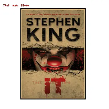 Stephen King ' s It Namo, Buto apdailos Kraft Klasikinis siaubo Filmo Plakato Piešimo core Sienų lipdukai