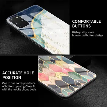 Stiklo Atveju, Samsung Galaxy S20 FE S10 S8 S9 Plus 20 Pastaba Ultra 10 Lite 9 8 Telefono Dangtelį Capas Prabanga Aukso Folija Meno Coque Atgal