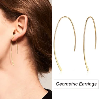Stilingas Geometrinis Hoopas Auskarai, skirta Moterų, Mergaičių, Nerūdijančio Plieno Elegantiškas Minimalistinio Earings