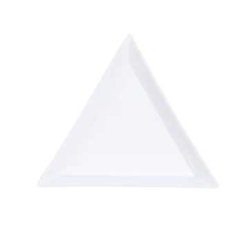 STZ 5vnt Plastikinių Nagų kalnų krištolas talpinimo Plokštė Diamond Karoliukai Taurės Trikampės Plokštelės Nagų Dailės Blizgučiai Bako Laikiklis Įrankis A11