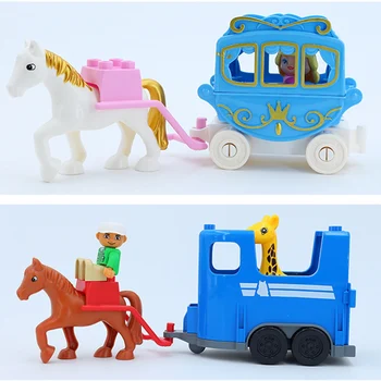 Suderinama Duploed Didelis Dydis Plytų Vaikai nelyginant Žaislai, Automobilių Orlaivių Inžinerijos Sunkvežimių, Traktorių Modeliai, Žaislai vaikas Dovana