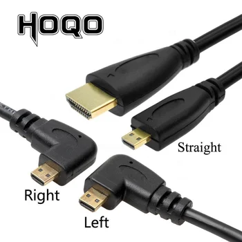 Suderinama HDMI micro HDMI 90 Kairėje ir Dešinėje Kampu 90 Laipsnių Micro HDMI į HDMI Kabelis Aviečių Pi 4 2m 3m 5m 50cm/150cm