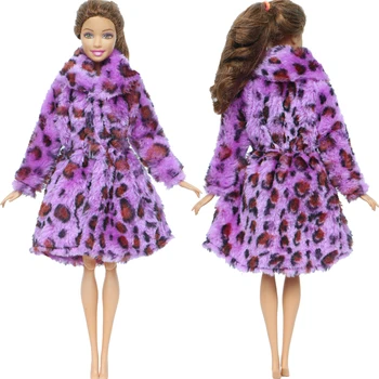 Sumaišykite Lėlės Kailis Žiemą Flanelė Kailis Pūkuotas Chalatas, Suknelė Drabužius Barbie Lėlės Žaislas 12 colių. Priedai Daug spalvų Apranga