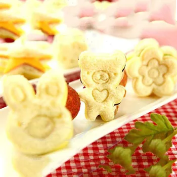 Sumuštinis Cutter 3PCS Japonijos KAWAII Duona, Sūris, mėsa ir Mėsos produktai Cutter Forma Maker UŽ vaiko Bento Pietūs Lauke