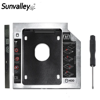 Sunvalley 12,7 mm Aliuminio Metalo Medžiagos 2nd HDD Caddy SATA Į SATA 2.5