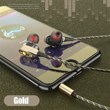 Super Bass Garso Ausinių Dual Vienetas Stereo Laidinio Ausinės ausinės su mikrofonu Ausinės Kompiuterio, MP3, Smartphone 