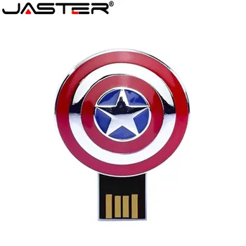 Super Kapitonas Amerika Shield usb flash pen drives 64GB 32GB 8GB 2.0 pendrive vandeniui sidabro u disko memoria cel usb atmintinė dovanų