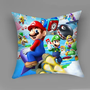 Super Mario Užvalkalas Pagalvėlė Padengti Poliesterio Animacinių Filmų Mario Spausdinti Mesti Pagalvę Padengti Sofos Pagalvėlės Namų Puošybai Užvalkalas
