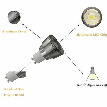 Super Šviesus GU10 LED, COB LED Prožektoriai, Lemputės, Lempos E12 E14 E27 GU5.3 B15 MR16 DC 12V Vietoje Šviesos 9W 7W 12W AC 85-265V