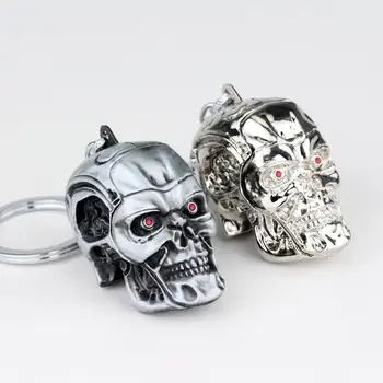 Svoris 65g Terminatorius galvos kaukolės logotipas žavesio Keychain vyrų ir moterų mados Pakabukas paketų prižiūrėtojų raktinę papuošalai automobilio raktas Priedai