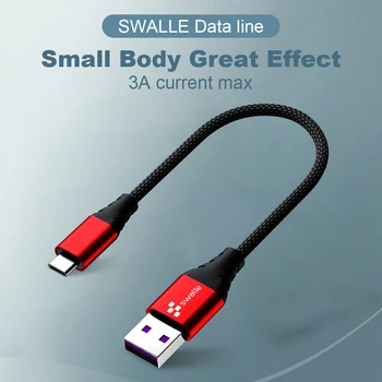 Swalle 3A Greito Įkrovimo Mobiliojo Telefono Įkroviklio Laidai Data Laido Viela 20cm Micro USB Kabelis Sumsung Xiaomi 