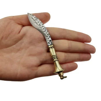 Swayboo Vertus kaltinis Plienas Žalvaris Mini Nešiojamieji Aštrių Key Chain Kišenėje Peilis Kišenėje Scimitar Laišką Atidarytuvas