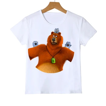 T-marškinėliai mergaitėms berniukai saulės Grizzy lokys gyvūnų spausdinti marškinėlius mergaitės berniukai mielas vaikams drabužių juokinga lemmings marškinėliai topai
