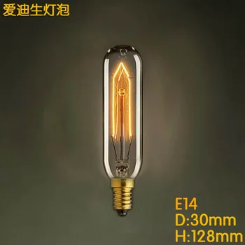 T10 e14 Pritemdomi 10mm Antikvariniai Volframo Siūlelio vamzdis Edison Europos, Amerikos dekoratyvinės šviesos lempos Kaitrinės Lemputės 110v, 220v