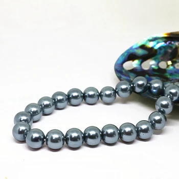 Tamsiai pilkos spalvos, 4-kaip 14mm pasirinkti dydžio, apvalios imitacija shell perlų karoliukus, mados fit 