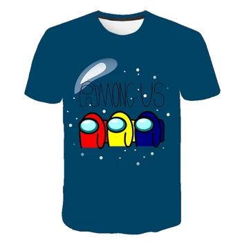 Tarp Mūsų Cool 3d Marškinėliai Vasarą Madingi trumpomis Rankovėmis O-Neck Tee Viršūnes Vaikų Žaidimo Harajuku T-Shirts Vaikas Berniukų Drabužiai