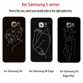 Telefono dėklas Minkštas gaubtas, Skirtas Samsung Galaxy S7 Krašto S8 S9 S10 S20 30 Plius Lite E Uitra Minimalistinės linijos, seksuali pora
