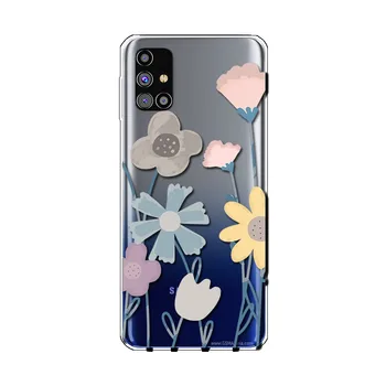 Telefono dėklas Samsung Galaxy M31s Fundas Apima Minkštas Silikoninis Telefono Coque dėl Samsung M31s M31 Spalvos Gėlės Etui Rubisafe M31